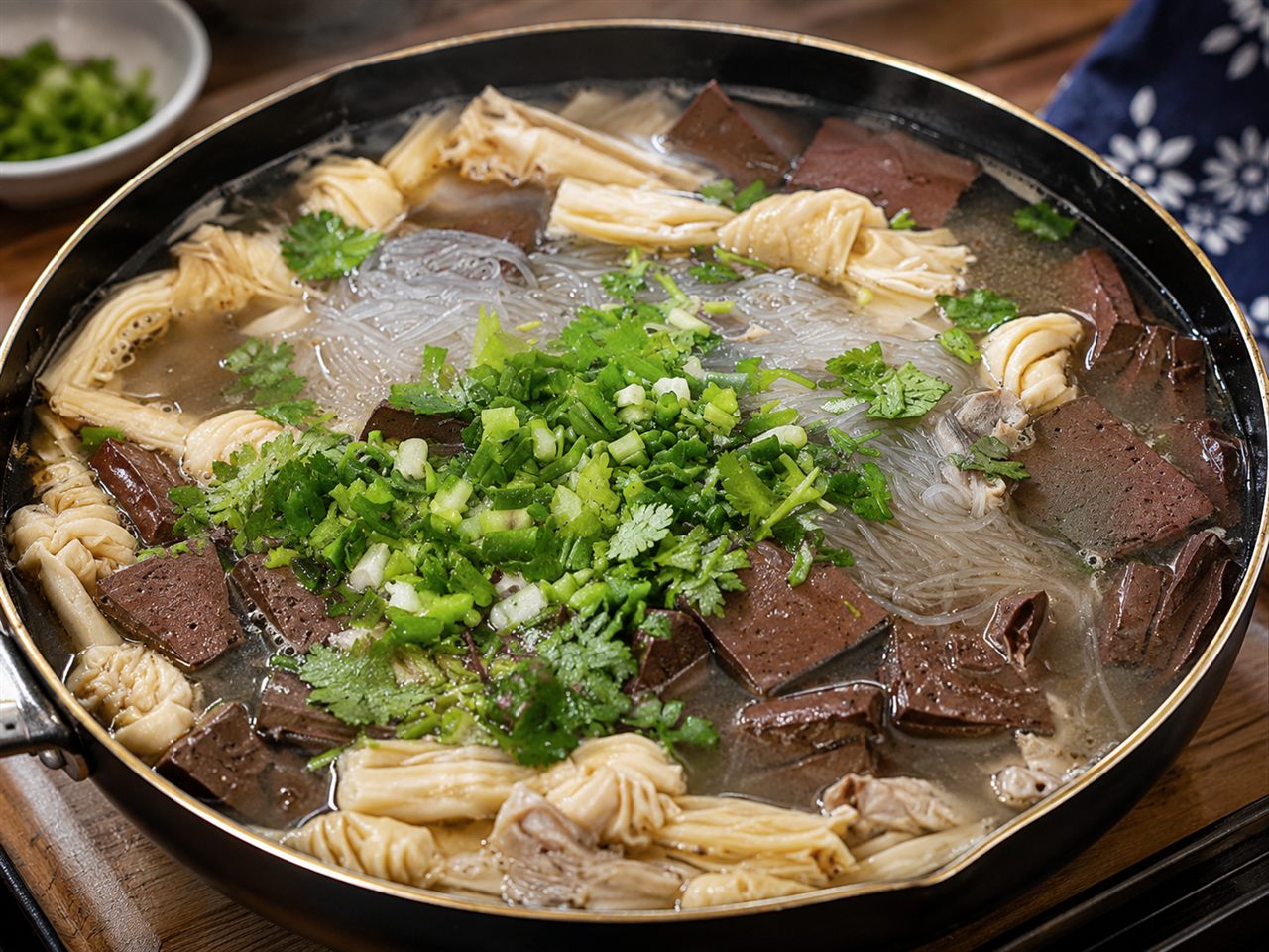 Duck blood vermicelli soup bowl